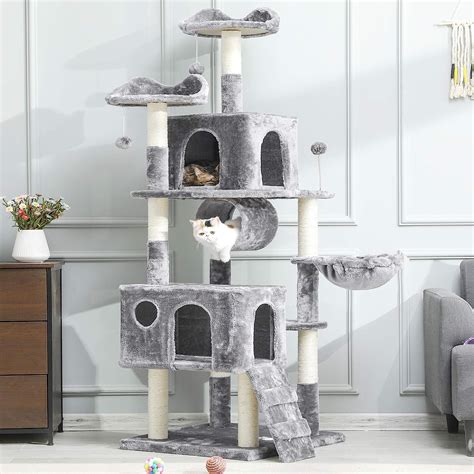 This <strong>cat tree</strong> from YAHEETECH is all about giving your <strong>cat</strong> lots of safe spaces to hide and cuddle up in. . Amazon cat tree
